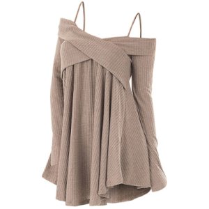 Crisscross Open Shoulder Tunic Sweater