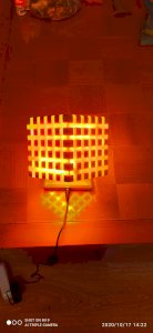 Wooden Square Orange Light Handmade Accesory