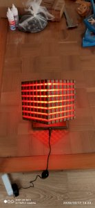 Wooden Square Red Light Handmade Accesory
