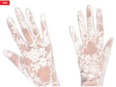 Lacy Bridal Glove - White Short